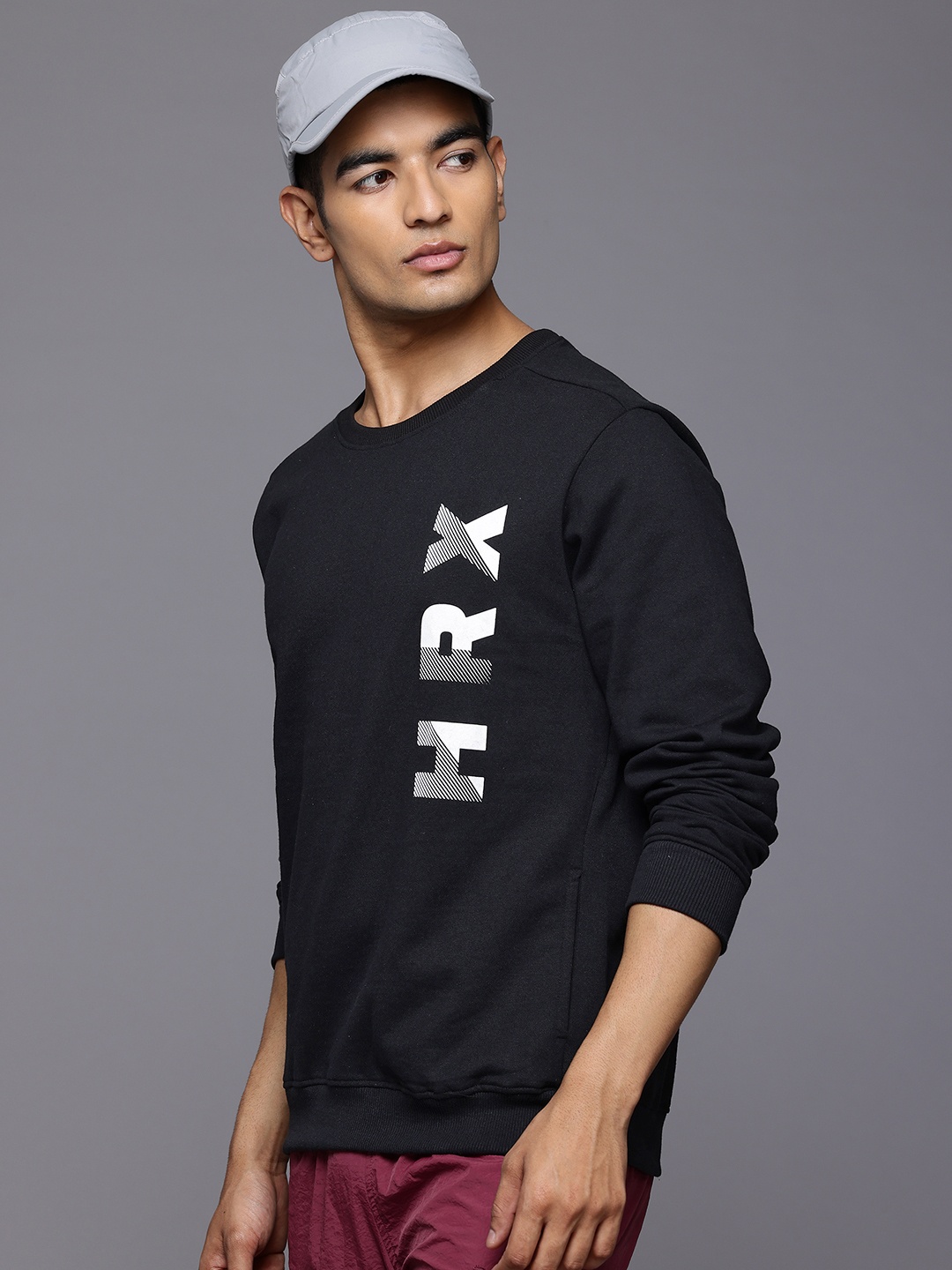 

HRX by Hrithik Roshan Brand Logo Printed Sweatshirt, Black