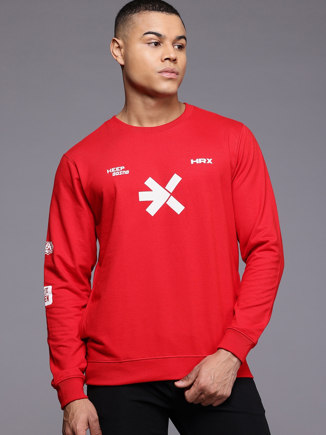 

HRX by Hrithik Roshan Printed Sweatshirt, Red