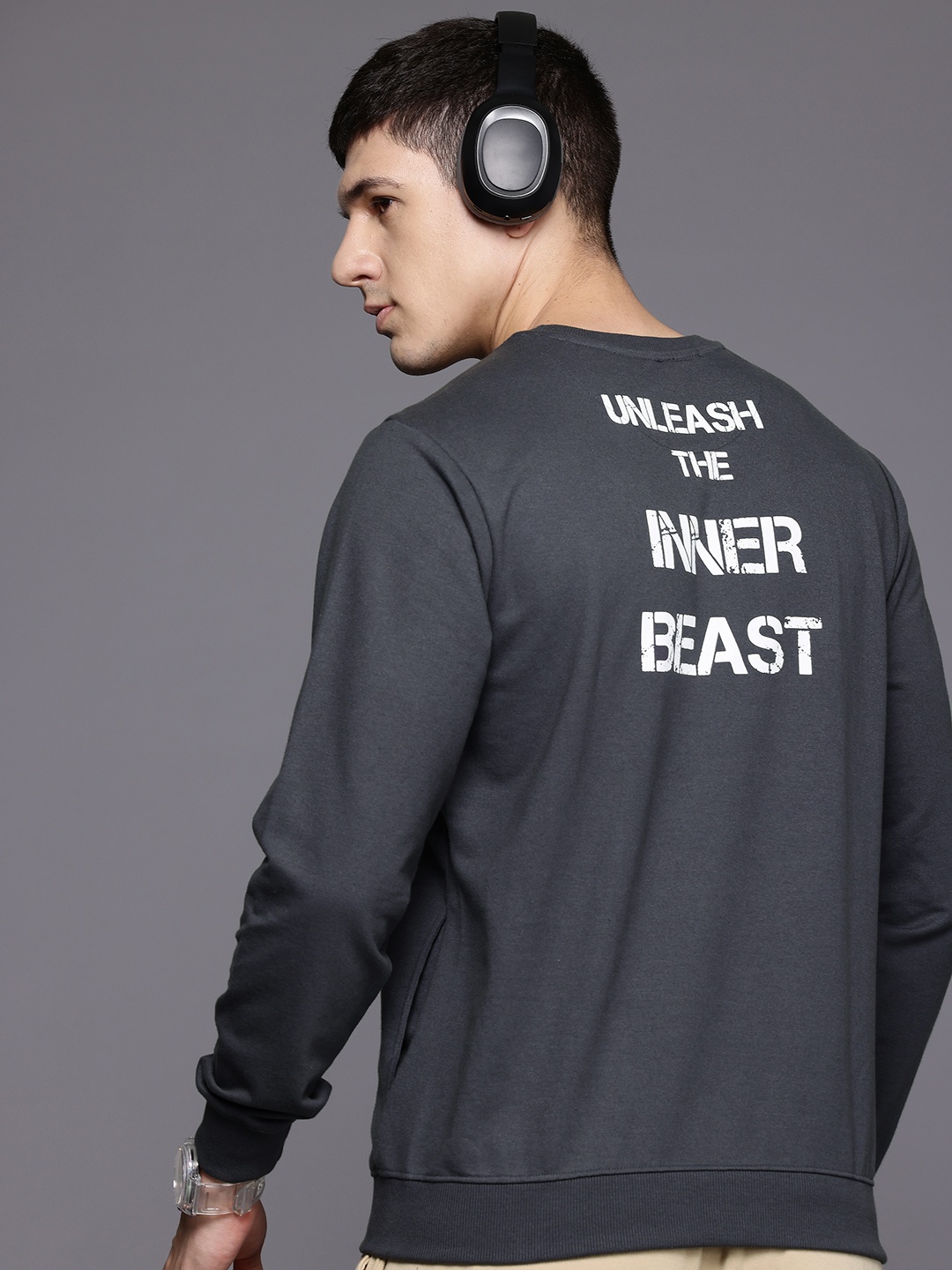 

HRX by Hrithik Roshan Printed Lifestyle Sweatshirt, Grey