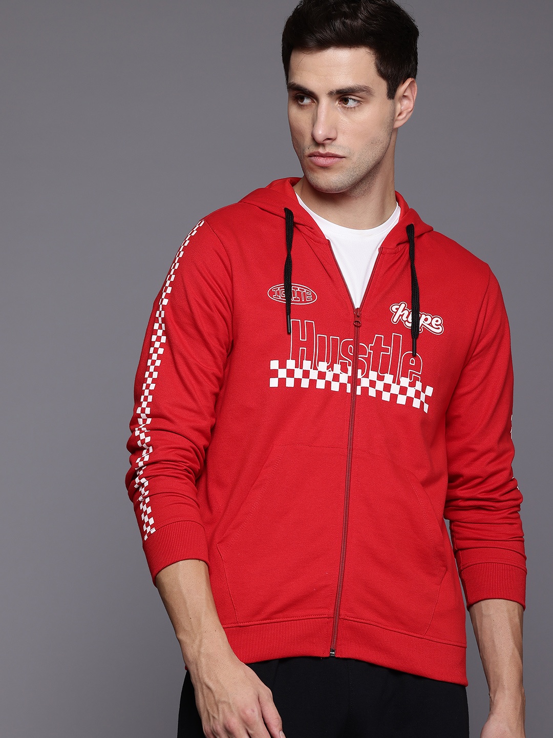 

HRX by Hrithik Roshan Printed Lifestyle Hooded Sweatshirt, Red