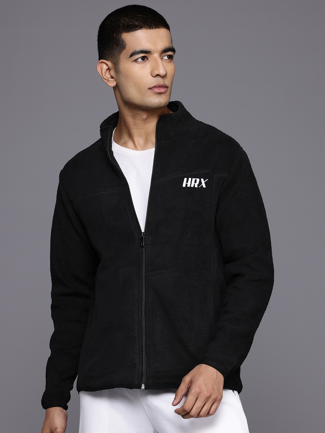 

HRX by Hrithik Roshan Fleece Rapid-Dry Outdoor Sweatshirt, Black