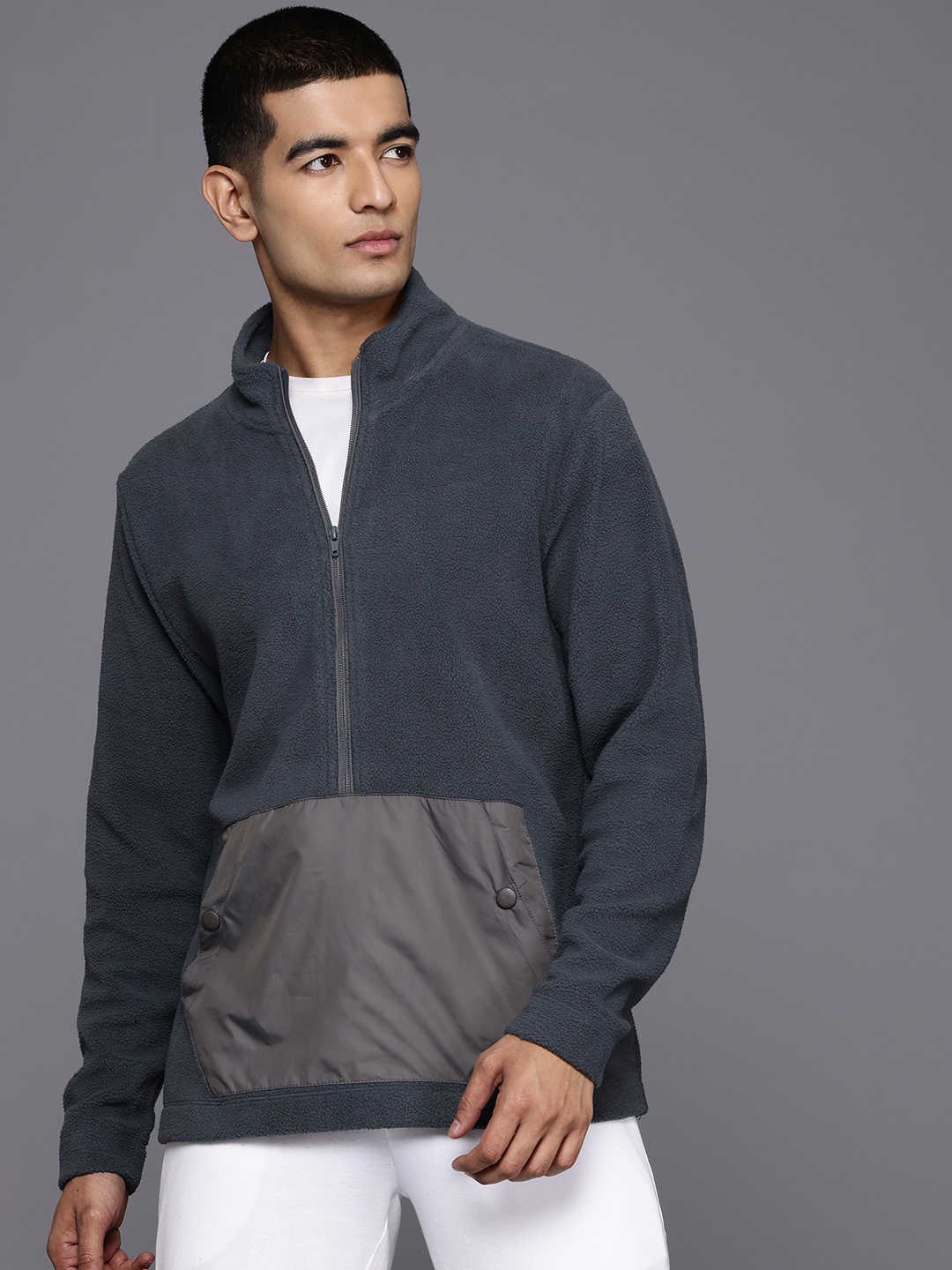 

HRX by Hrithik Roshan Fleece Rapid-Dry Outdoor Sweatshirt, Charcoal