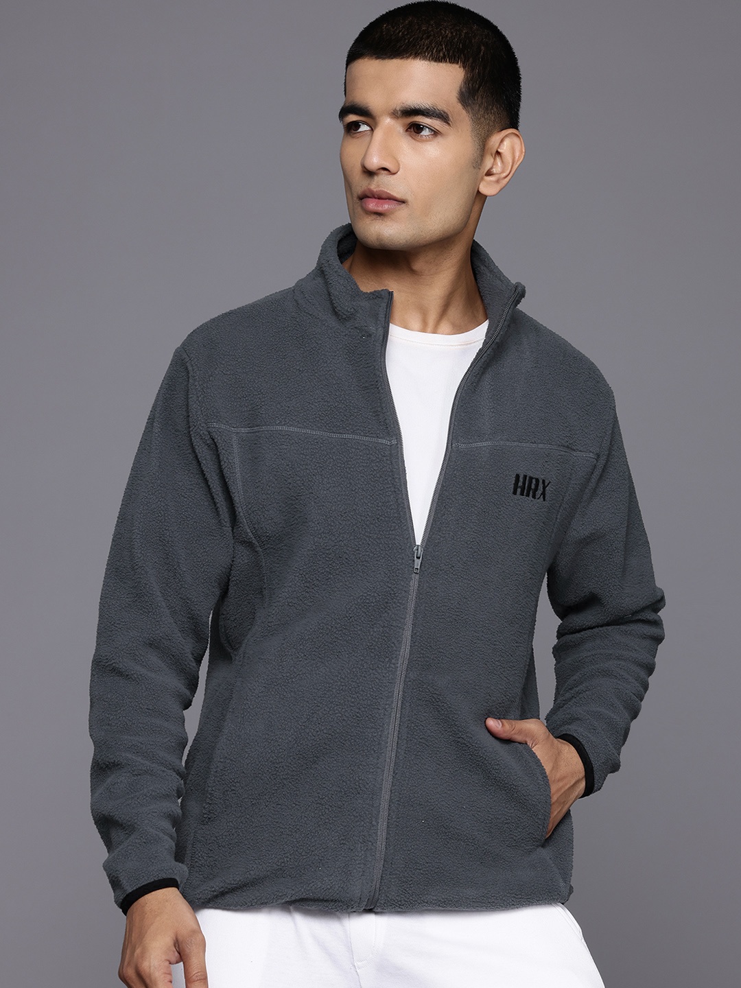 

HRX by Hrithik Roshan Fleece Rapid-Dry Outdoor Sweatshirt, Charcoal