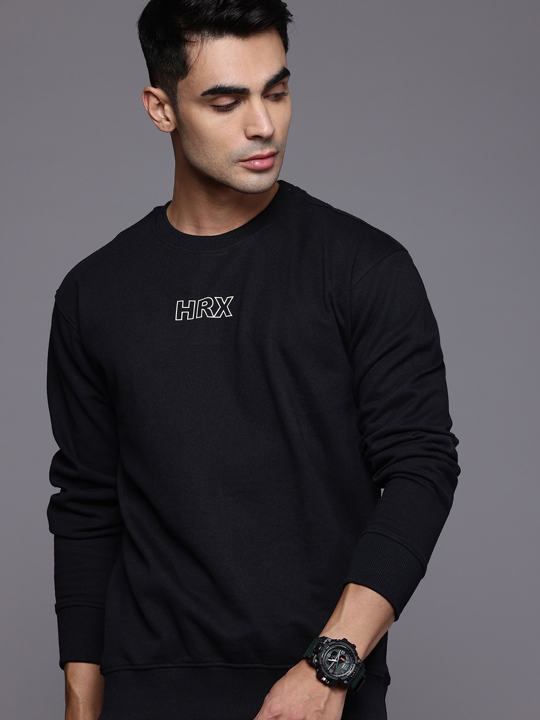 

HRX by Hrithik Roshan Long Sleeves Lifestyle Sweatshirt, Black