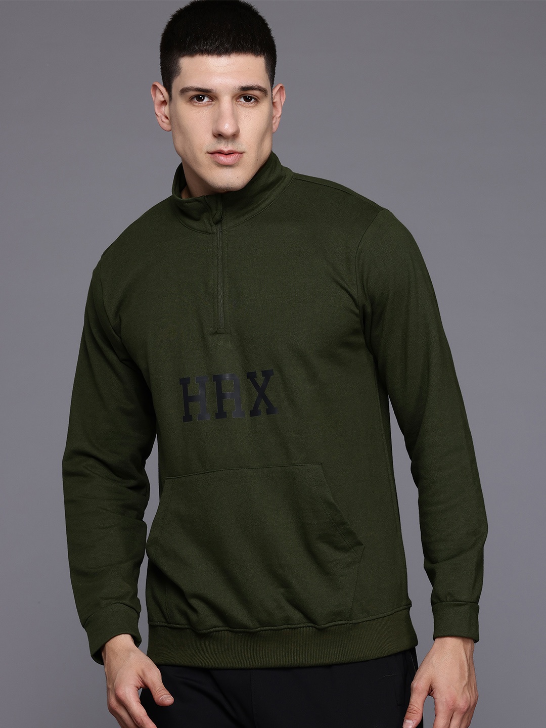 

HRX by Hrithik Roshan Men Printed Sweatshirt, Olive