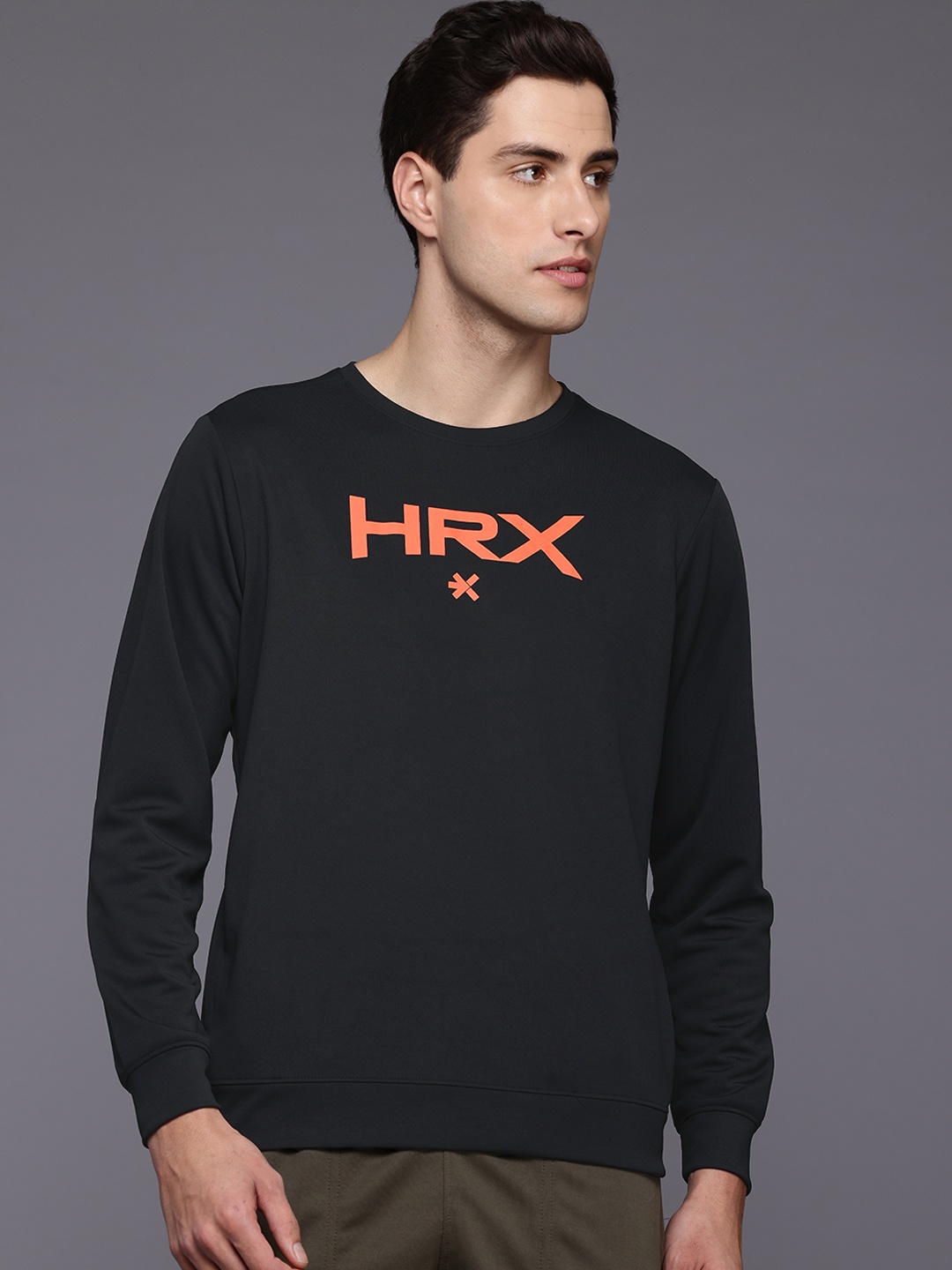 

HRX by Hrithik Roshan Brand Logo Training Sweatshirt, Black