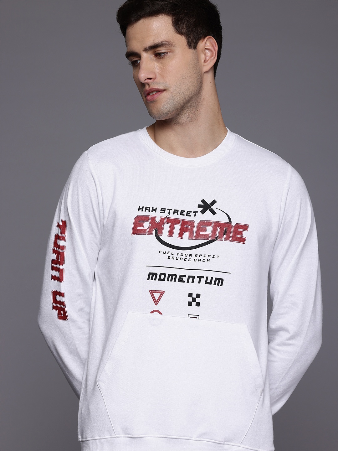 

HRX by Hrithik Roshan Regular Typography Printed Sweatshirt, White