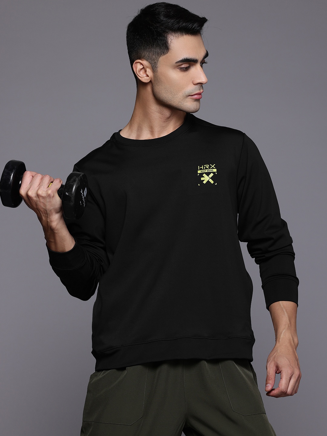 

HRX by Hrithik Roshan Solid Regular Sweatshirt, Black