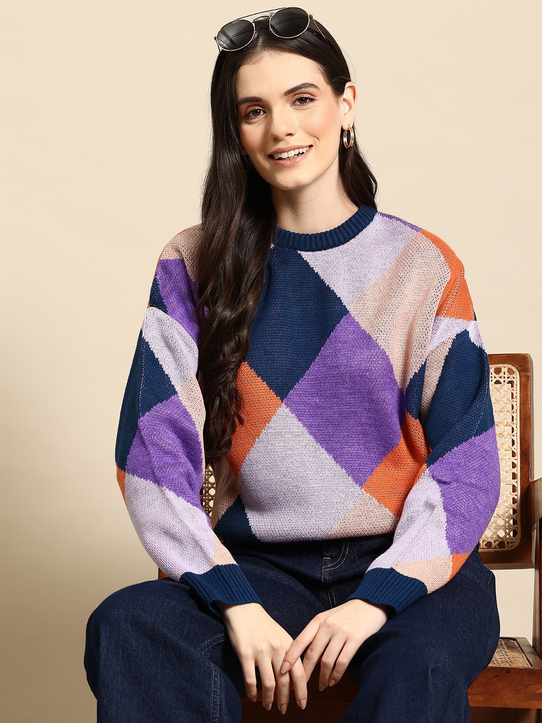 

Mast & Harbour Geometric Pullover, Multi