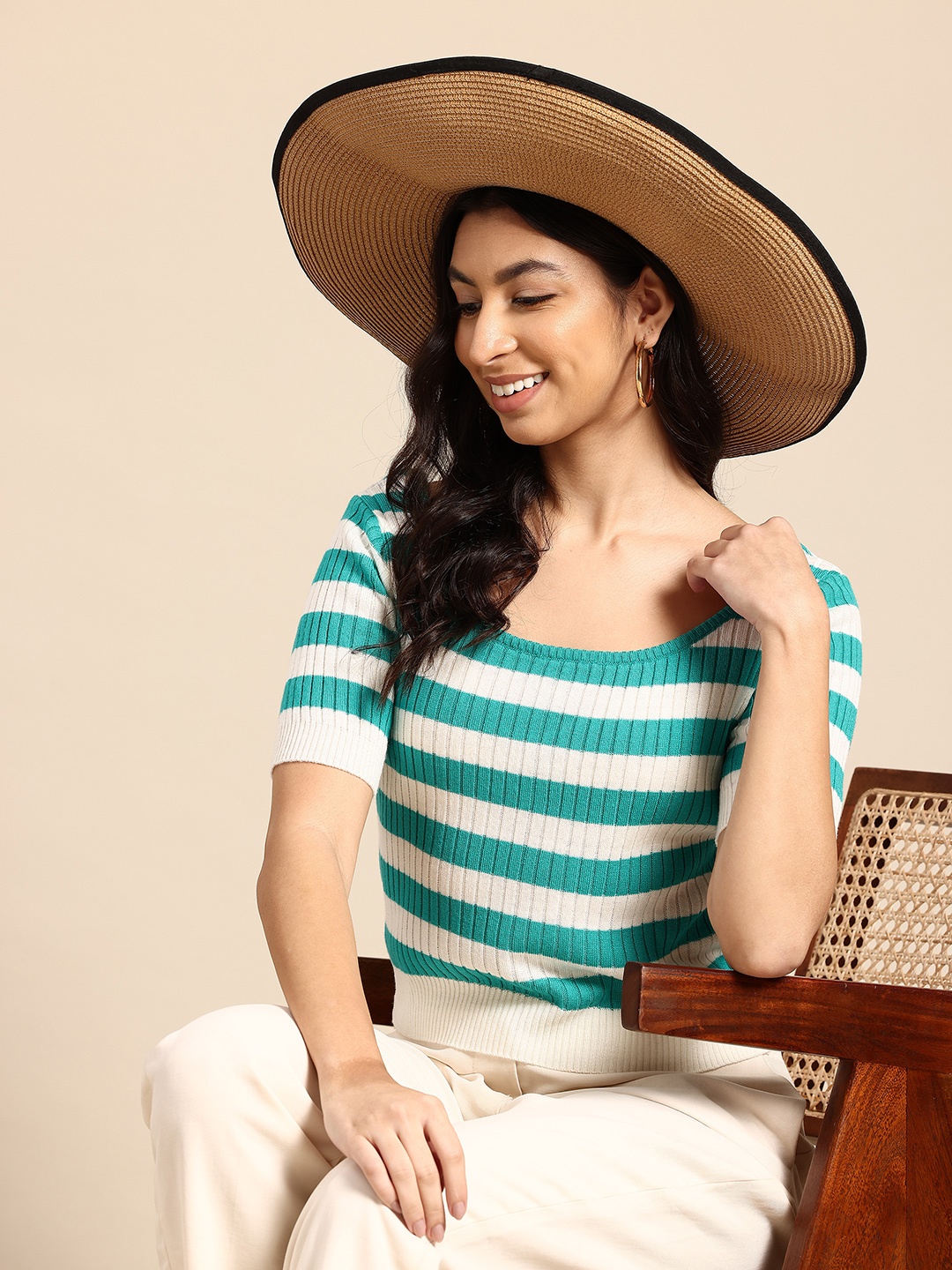 

Mast & Harbour Striped Pullover, Blue