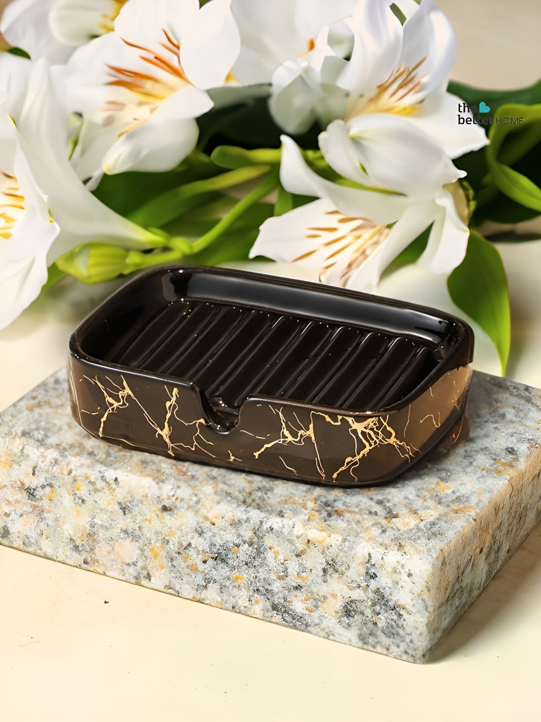 

The Better Home Black Ceramic Soap Dish