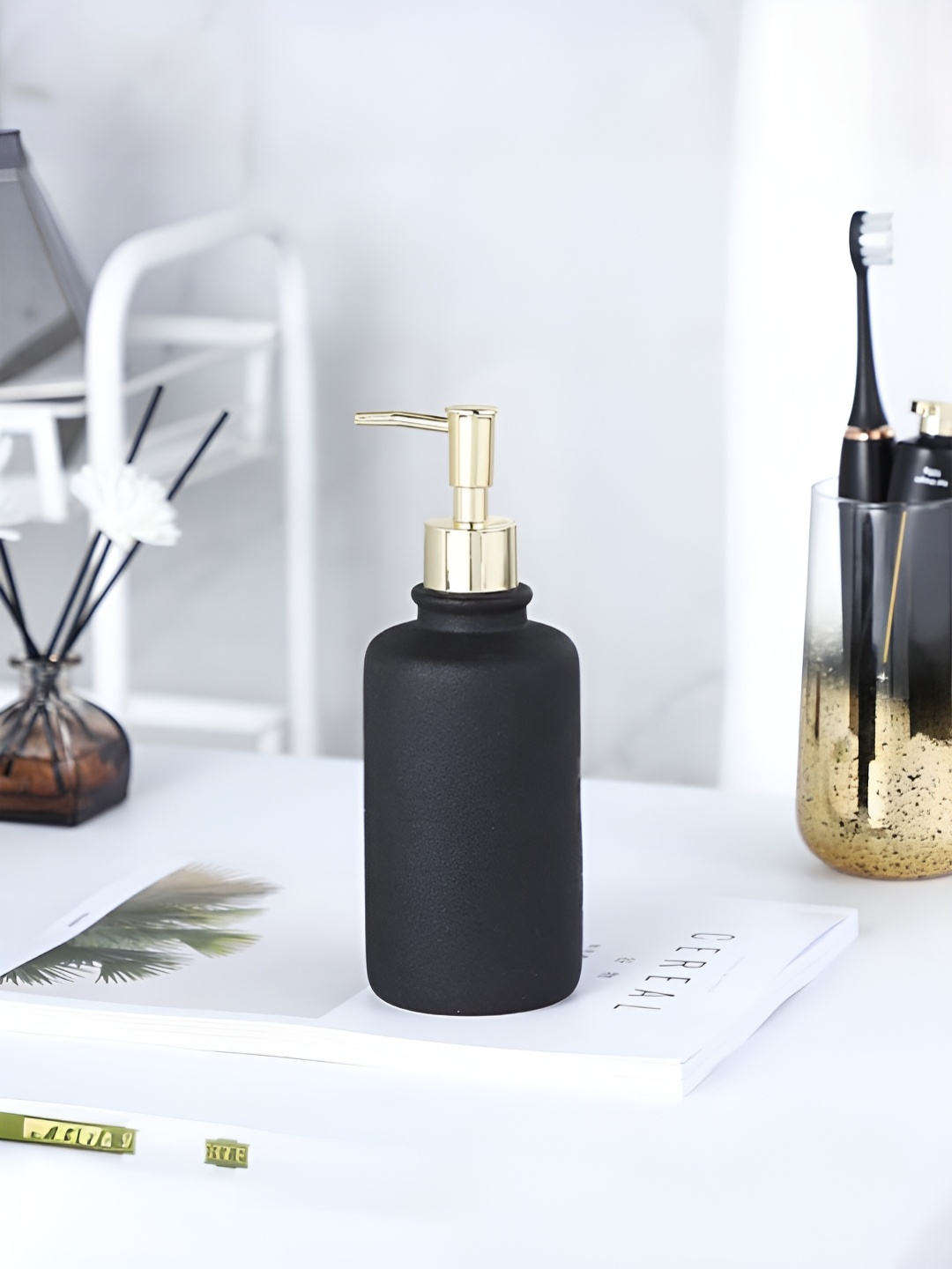 

The Better Home Black Ceramic Soap Dispenser