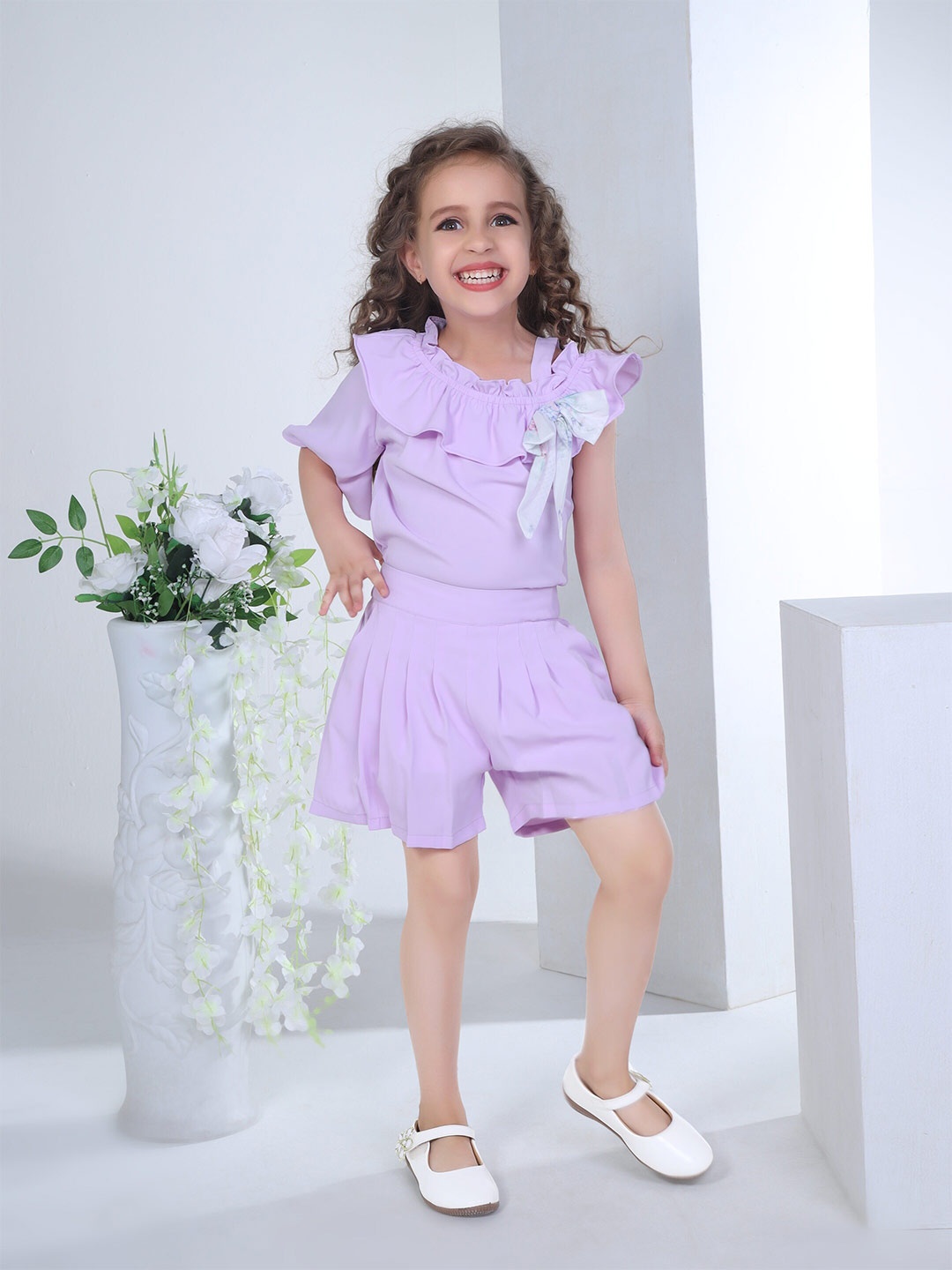 

Peppermint Girls Top with Shorts, Purple