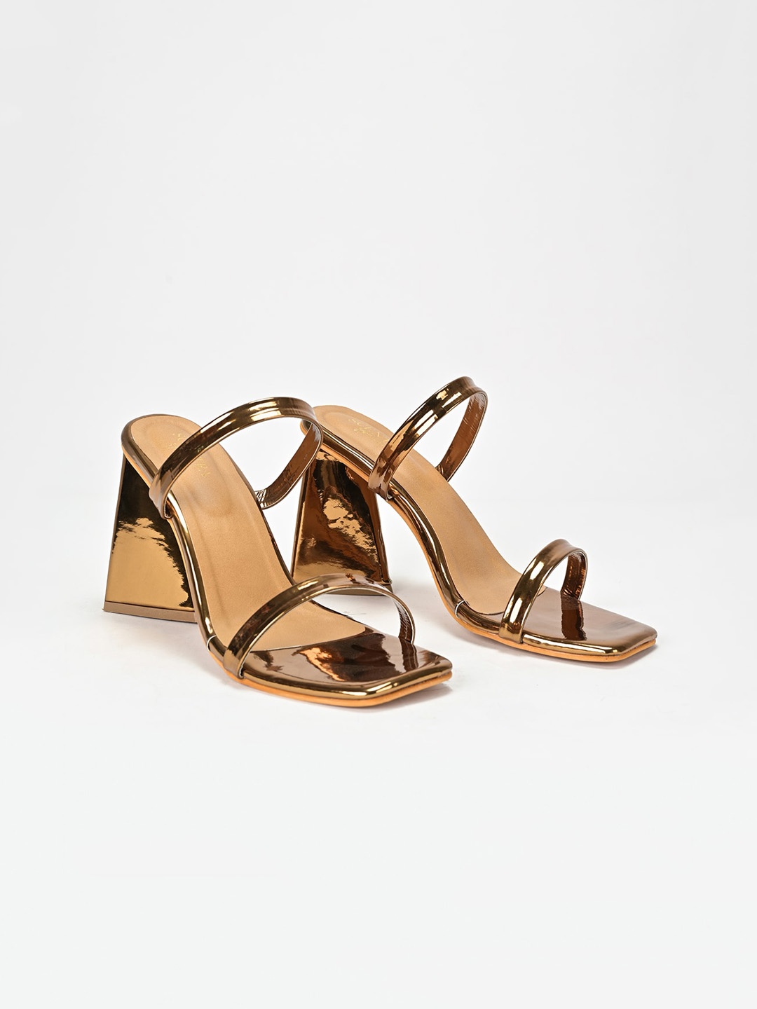 

SCENTRA Open Toe Block Heels, Rose gold