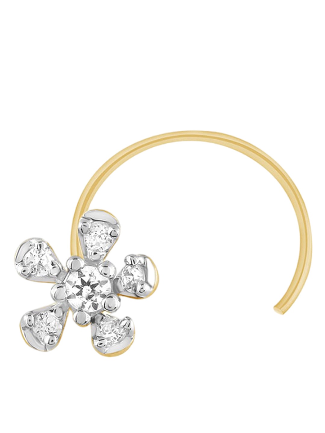 

SENCO 14KT Gold Classic Symbol Diamond Studded Nosepin- 0.3 gm