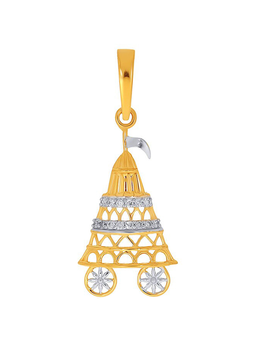 

SENCO 18KT Gold Divine Rath Diamond Studded Pendant-1.1 gm