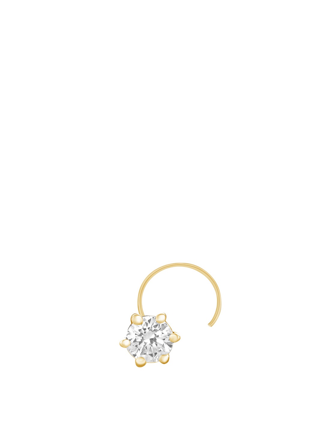 

SENCO 14KT Gold Shiny Eye Diamond Studded Nosepin- 0.25 gm