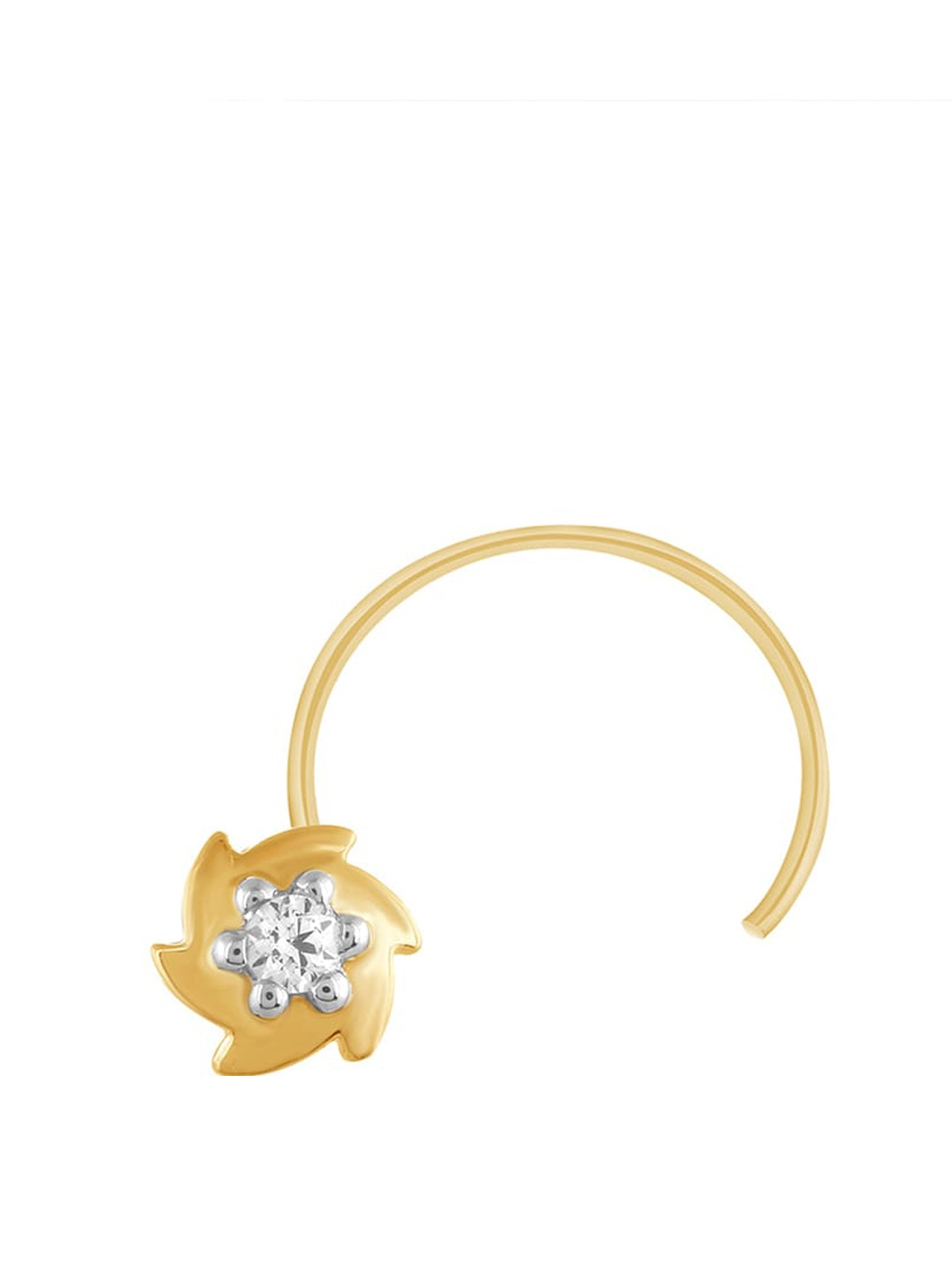 

SENCO 14KT Gold Bud Diamond Studded Nosepin- 0.35 gm