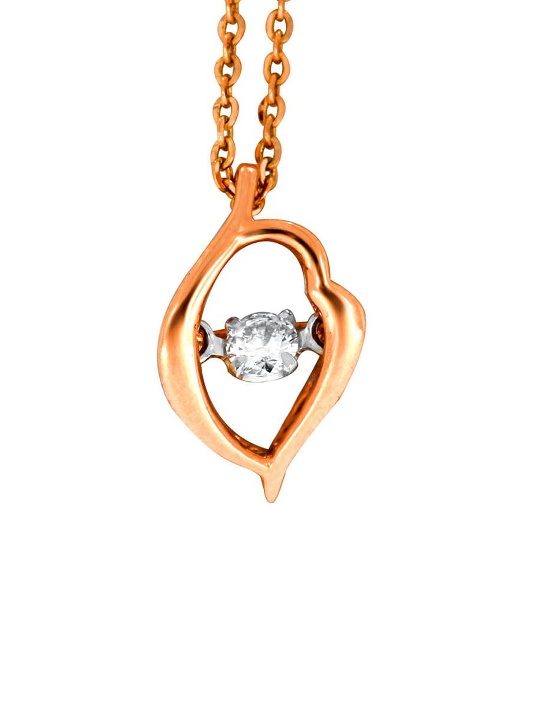

SENCO 14KT Rose Gold Sizzling Craft Diamond Studded Pendant-1.3 gm