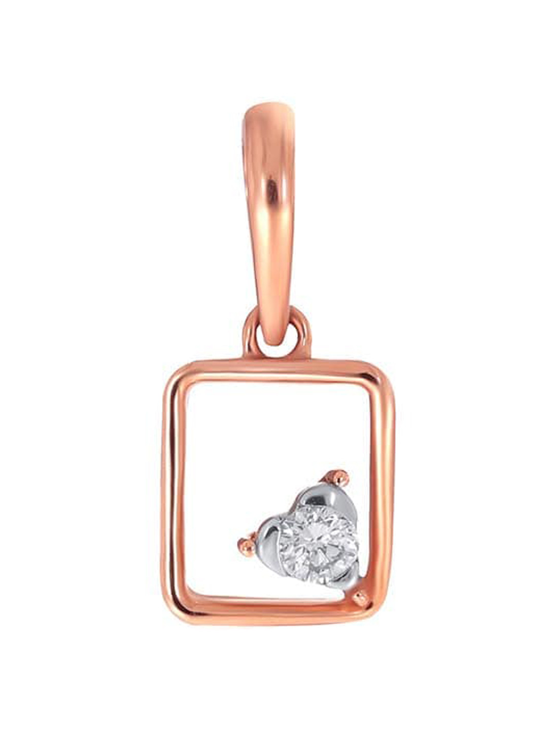 

SENCO 18KT Rose Gold Token of Love Diamond Studded Pendant-1.0 gm