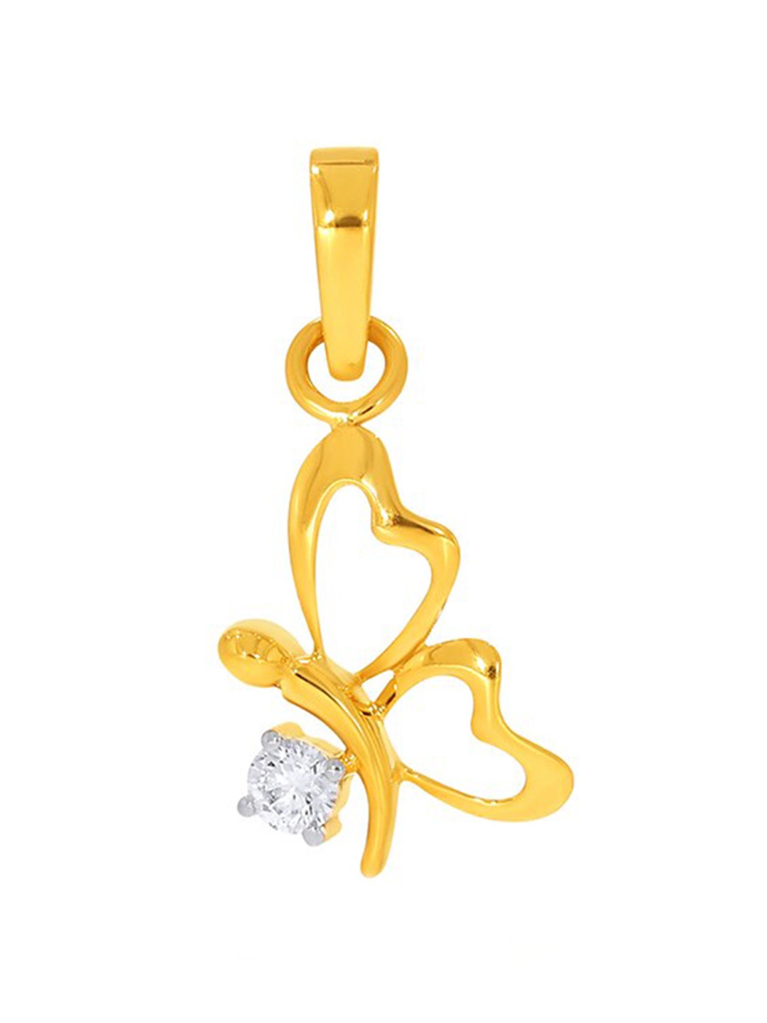 

SENCO 18KT Gold Diamond Spring Love Studded Pendant-0.77 gm