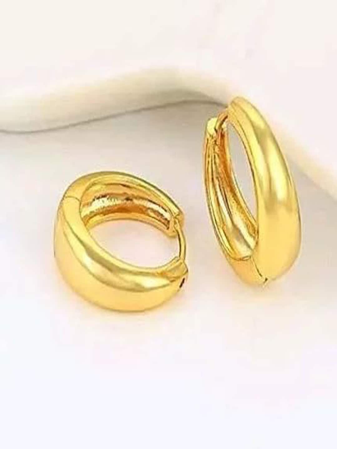 

VAGHBHATT Gold Plated Circular Stainless Steel Hoop Earrings