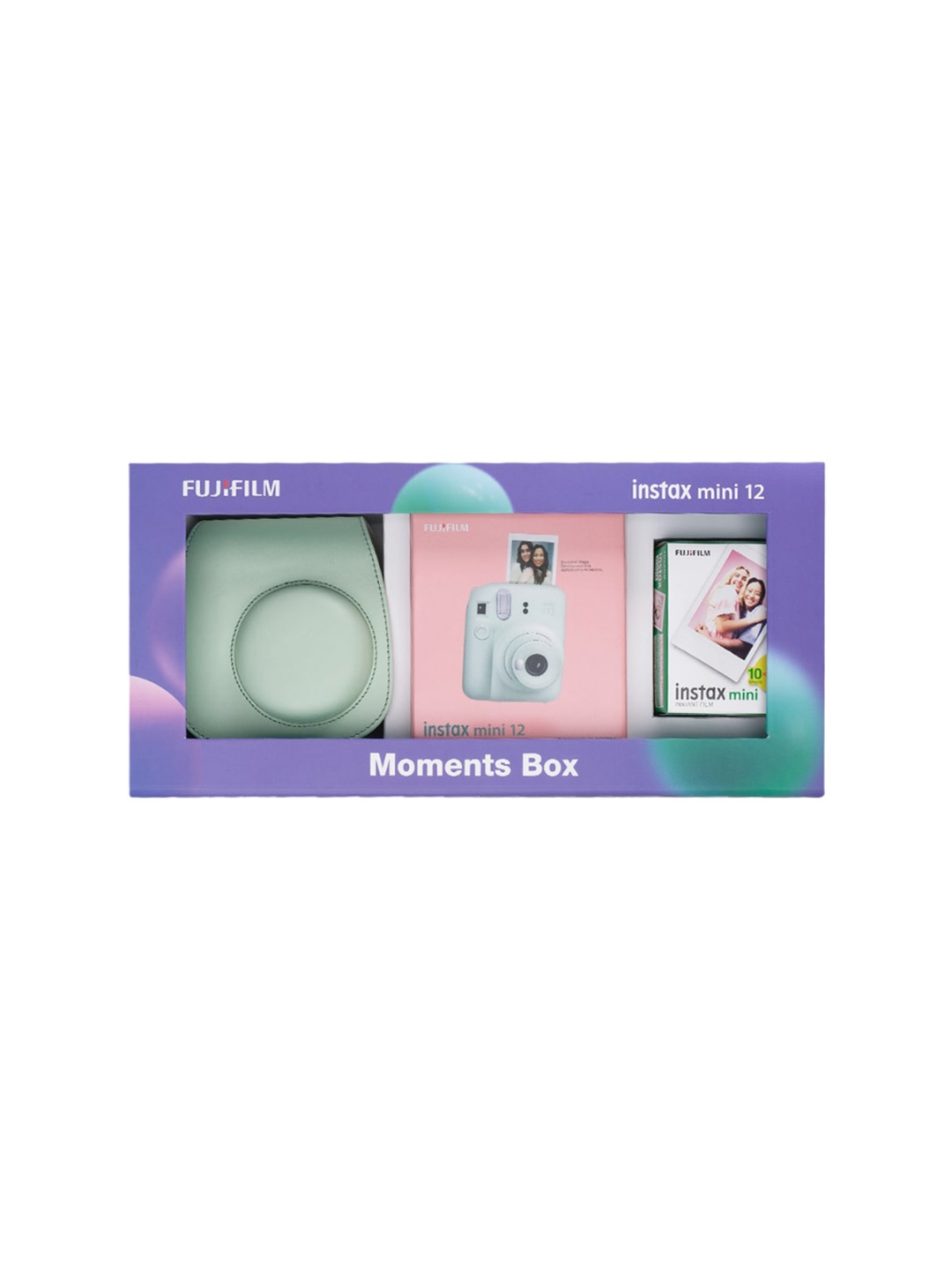 FUJIFILM Green Instax Mini 12 Moments Box with 20 Shots Camera