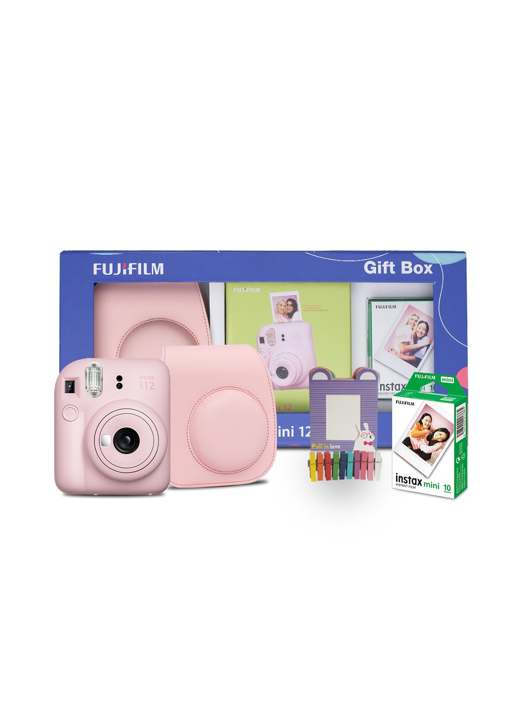 FUJIFILM Pink Instax Mini 12 Gift Box with 10 Shots Camera