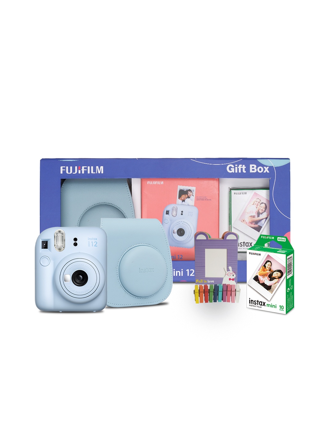 FUJIFILM Blue Instax Mini 12 Gift Box with 10 Shots Camera