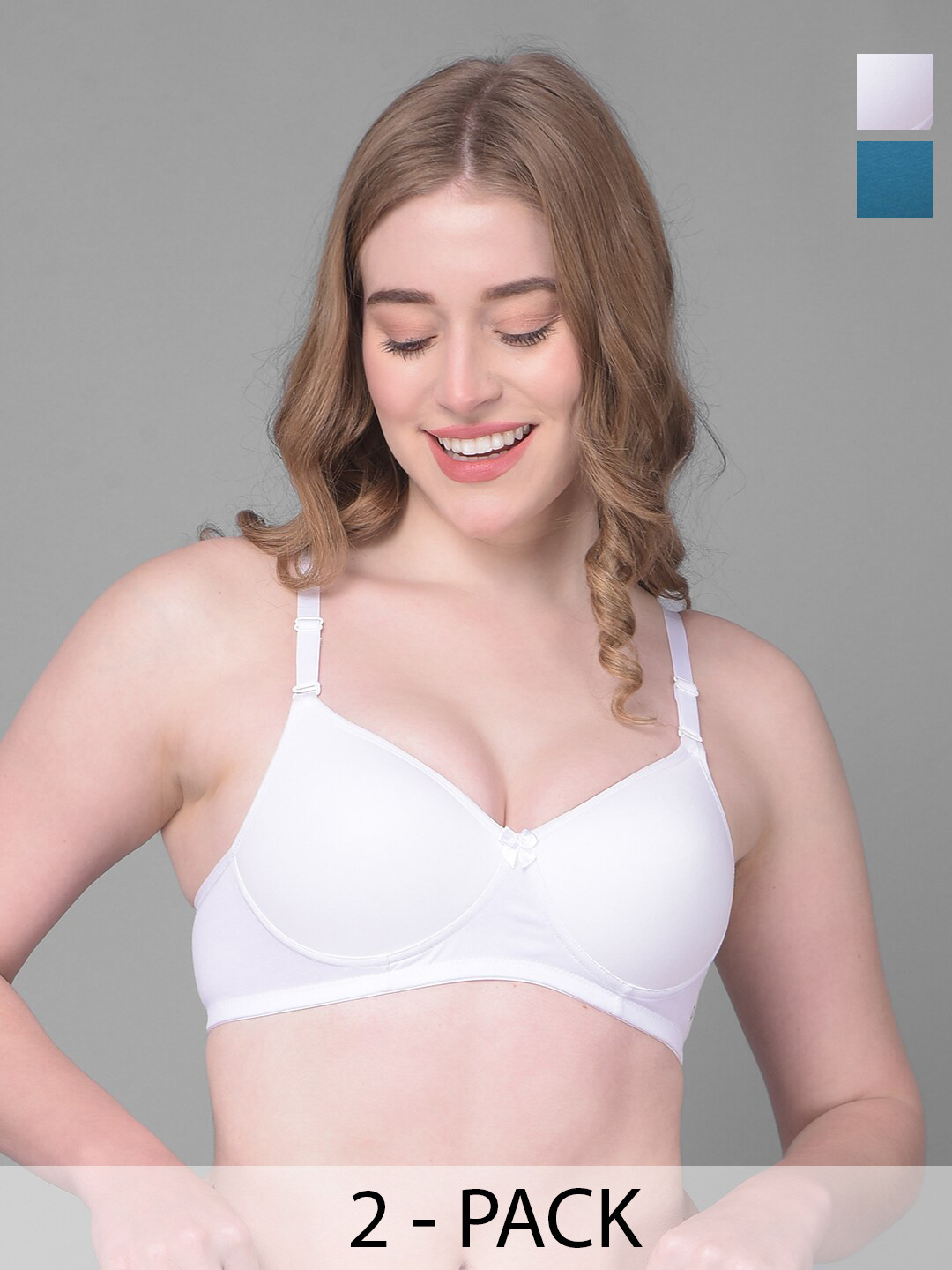 

Dollar Missy Pack Of 2 Full Coverage Heavily Padded T-shirt Bras With All Day Comfort, Blue