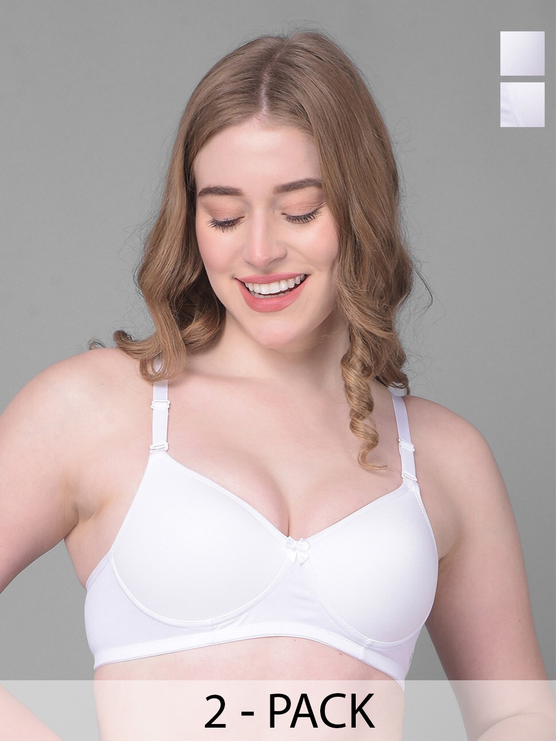 

Dollar Missy Pack Of 2 Full Coverage Heavily Padded T-shirt Bras With All Day Comfort, White
