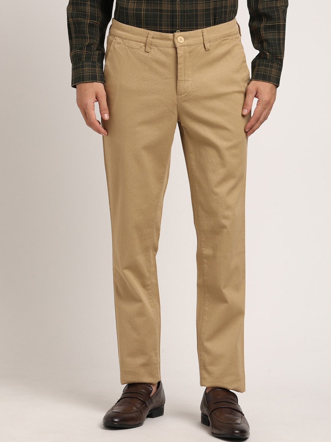 

Turtle Men Smart Skinny Fit Regular Trouser, Beige