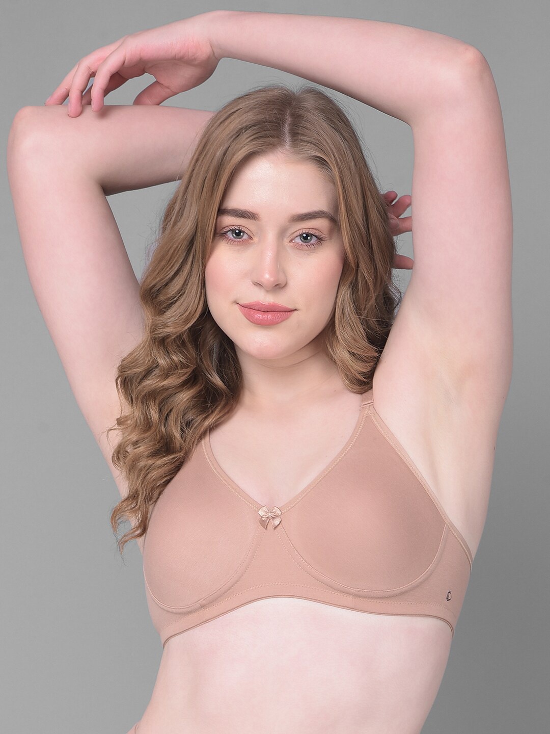 

Dollar Missy Full Coverage Non Padded Cotton T-shirt Bra With All Day Comfort, Beige