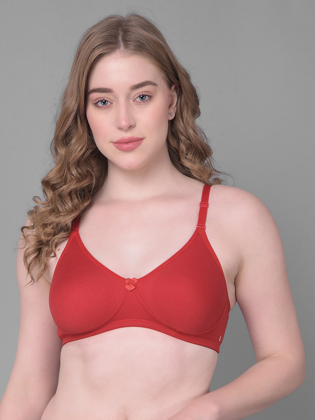 

Dollar Missy Full Coverage Non Padded Cotton T-shirt Bra With All Day Comfort, Red
