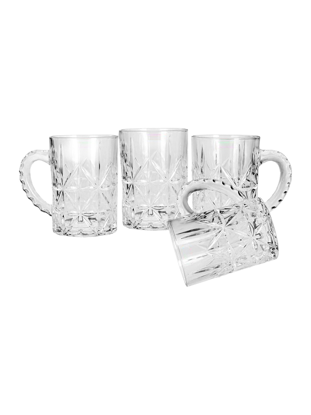 

1ST TIME 4-pcs Transparent Textured Beer Glass 450 ml