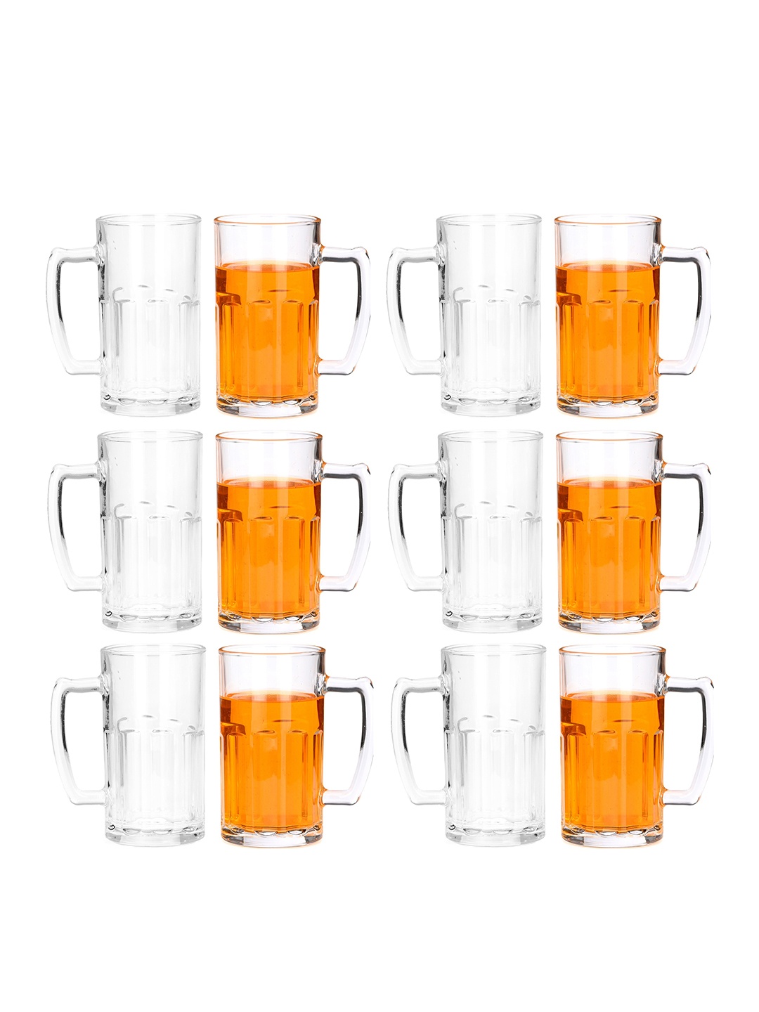 

1ST TIME Transparent 6 Pieces Textured Beer Glasses 600 ml Each