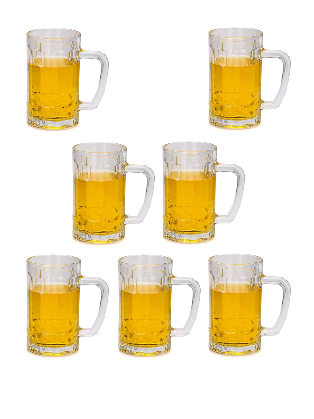 

1ST TIME Transparent 7 Pieces Textured Beer Glasses 400 ml Each