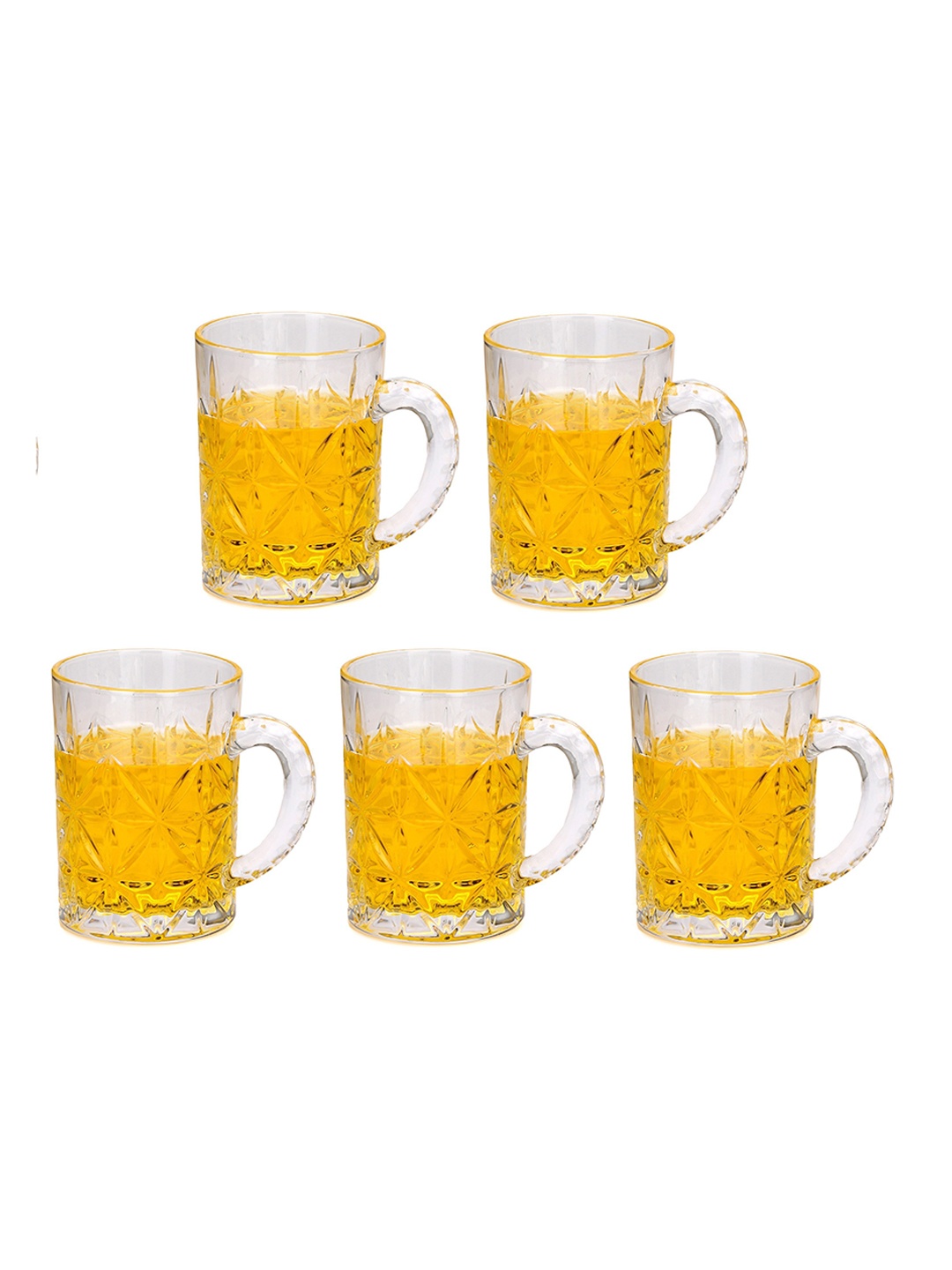 

1ST TIME Transparent 5 Pcs Dishwasher Safe Beer Glasses -450ml Each