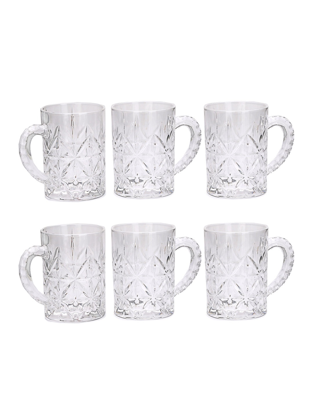 

1ST TIME Transparent 6 Pieces Textured Water Glasses 450 ml Each