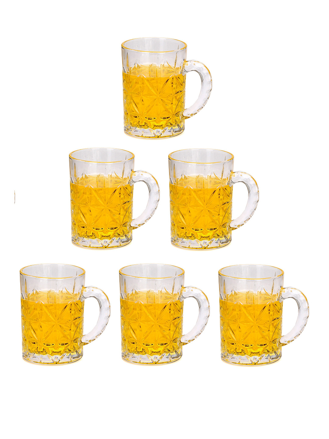 

1ST TIME 6 Pieces Transparent Glass Beer Glass