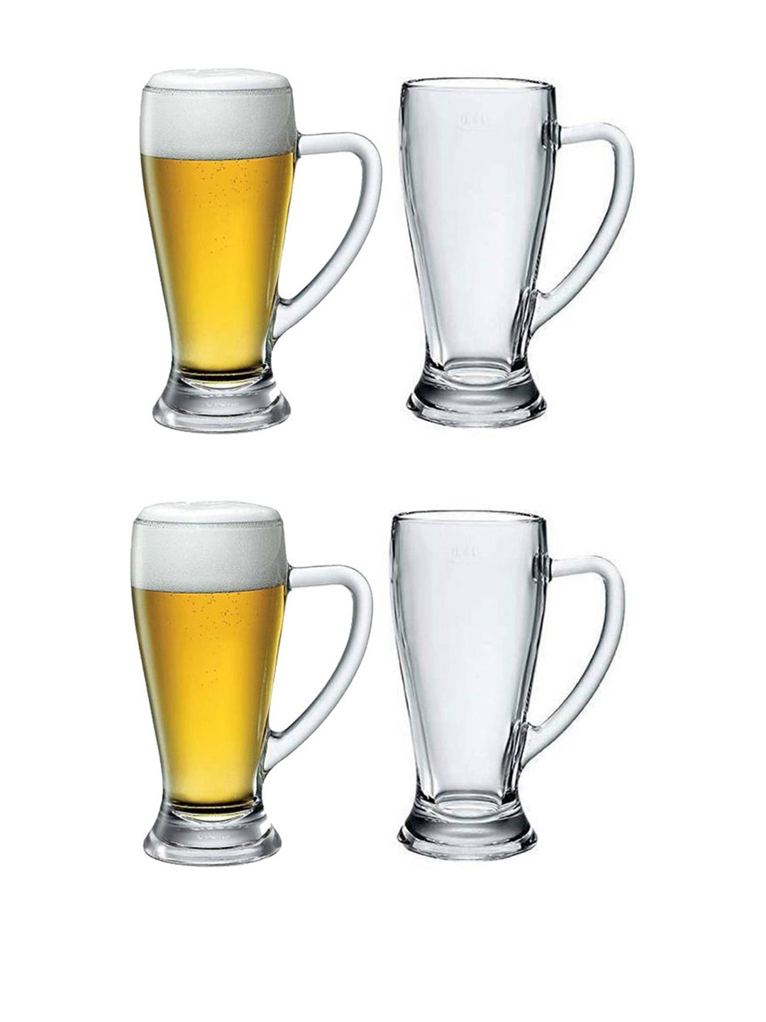 

1ST TIME Transparent 4 Pcs Dishwasher Safe Beer Glasses 250 ml Each