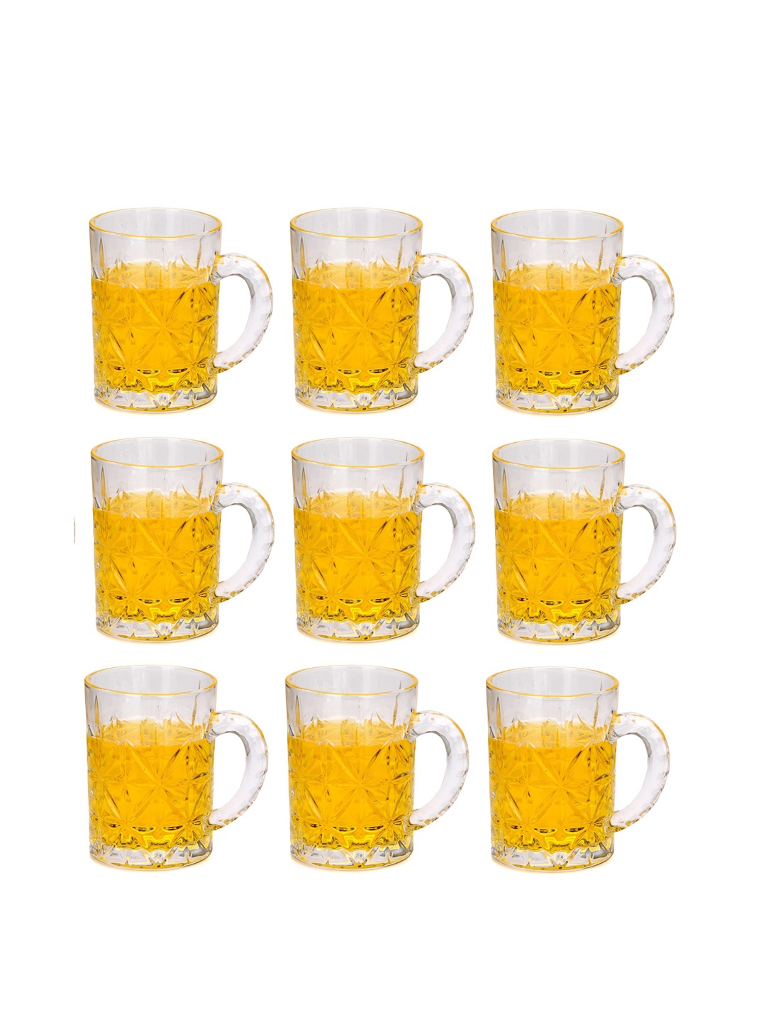 

1ST TIME Transparent 9 Pieces Textured Beer Glass 450 ml
