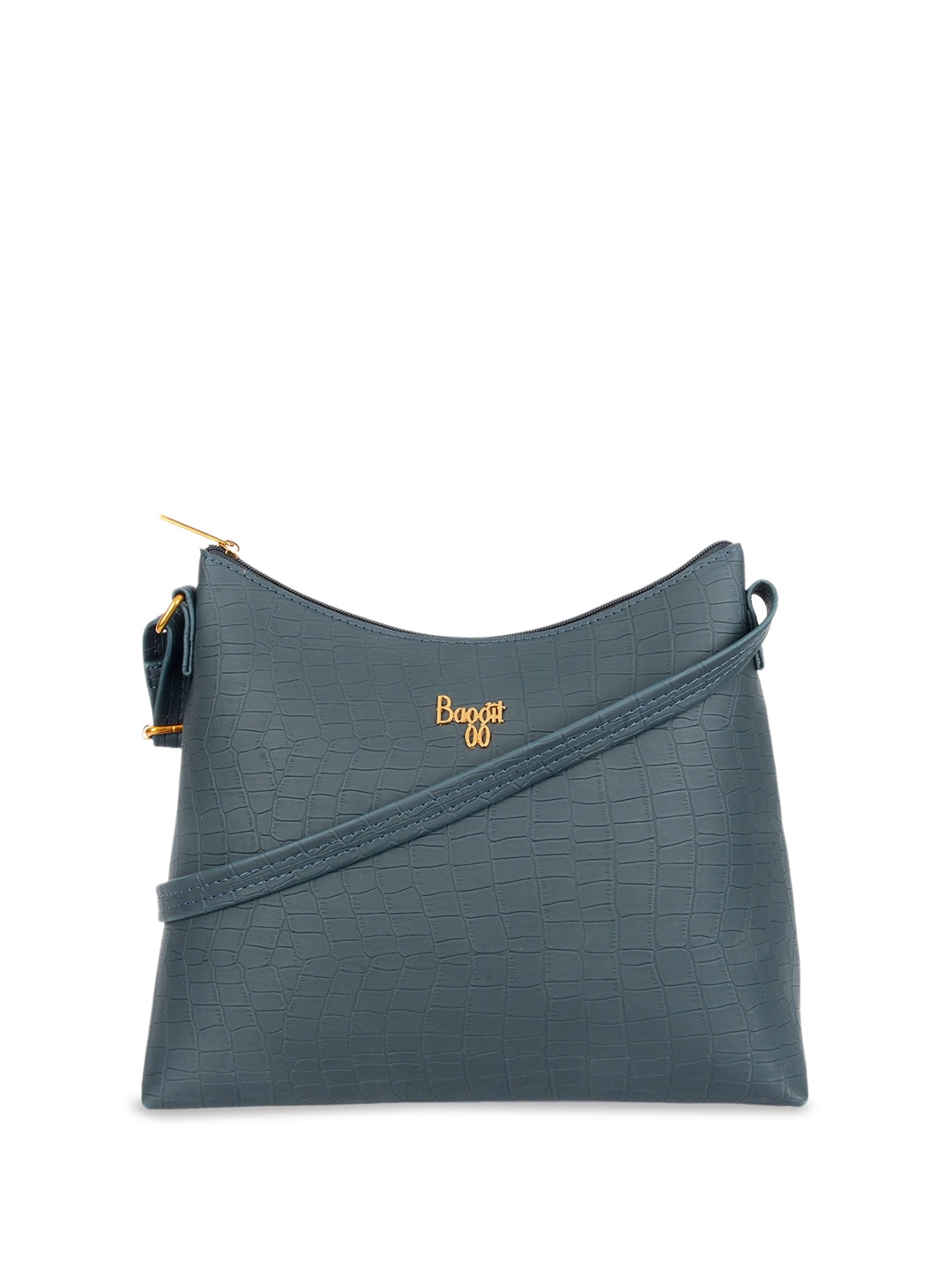 

Baggit Animal Textured Structured Hobo Bag, Blue