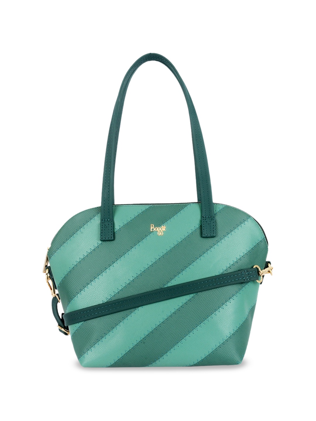 

Baggit Striped Bowling Handheld Bag, Green