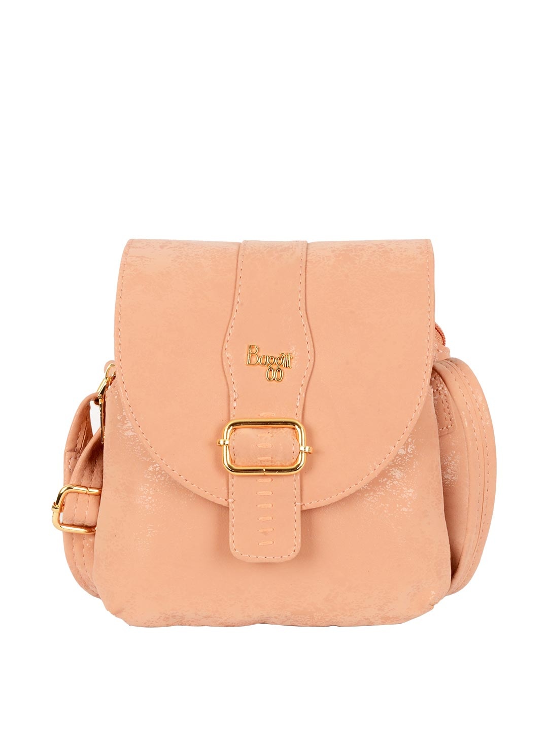 

Baggit Textured PU Structured Sling Bag, Pink
