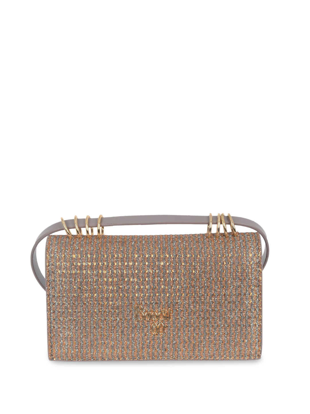

Baggit Textured Embellished Structured Sling Bag, Brown