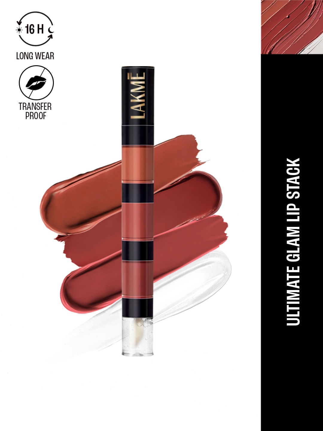 

Lakme Ultimate Glam 4 in 1 Lip Stack 4ml - Nice Nudes, Rust