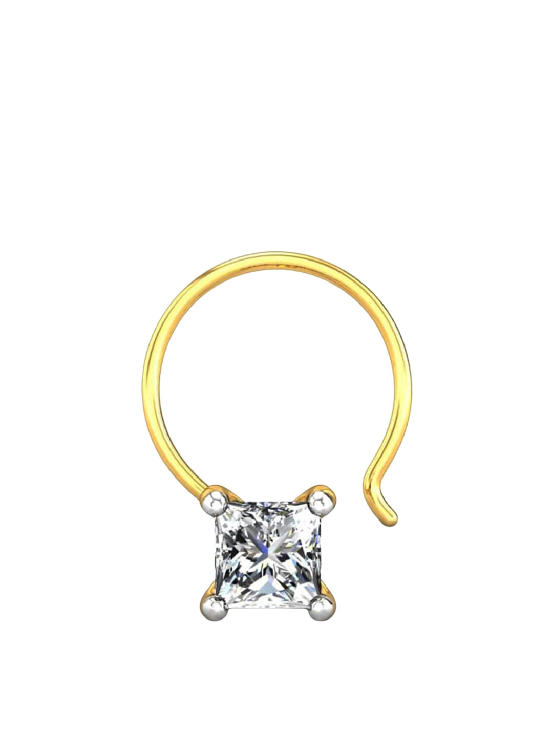 

CANDERE A KALYAN JEWELLERS COMPANY BIS Hallmark18KT Gold Diamond Nosepin-0.35gm