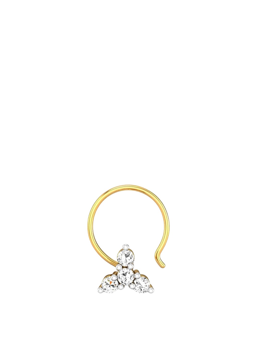 

CANDERE A KALYAN JEWELLERS COMPANY BIS Hallmark18KT Gold Diamond Nosepin-0.43gm