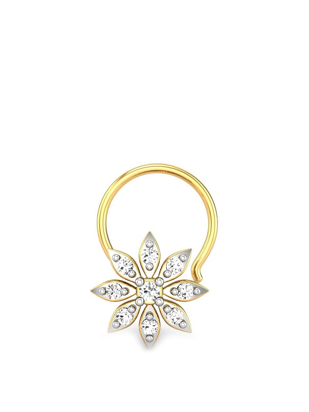 

CANDERE A KALYAN JEWELLERS COMPANY BIS Hallmark 18KT Gold Diamond Nosepin - 0.66gm